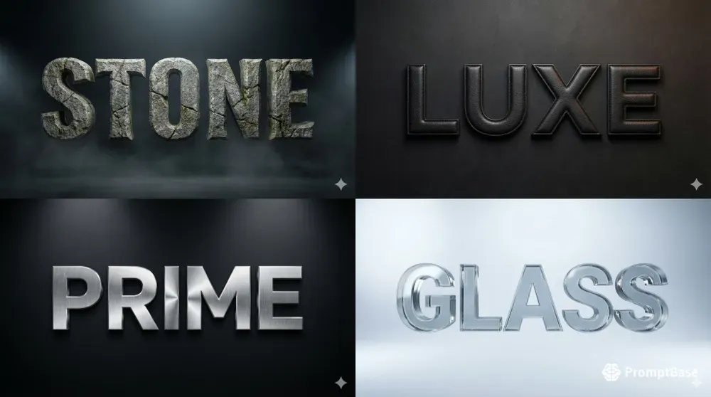 Realistic Material Text Logos