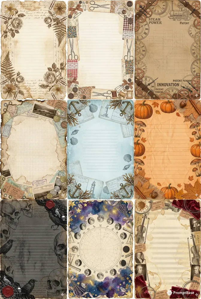 Printable Vintage Junk Journal Pages