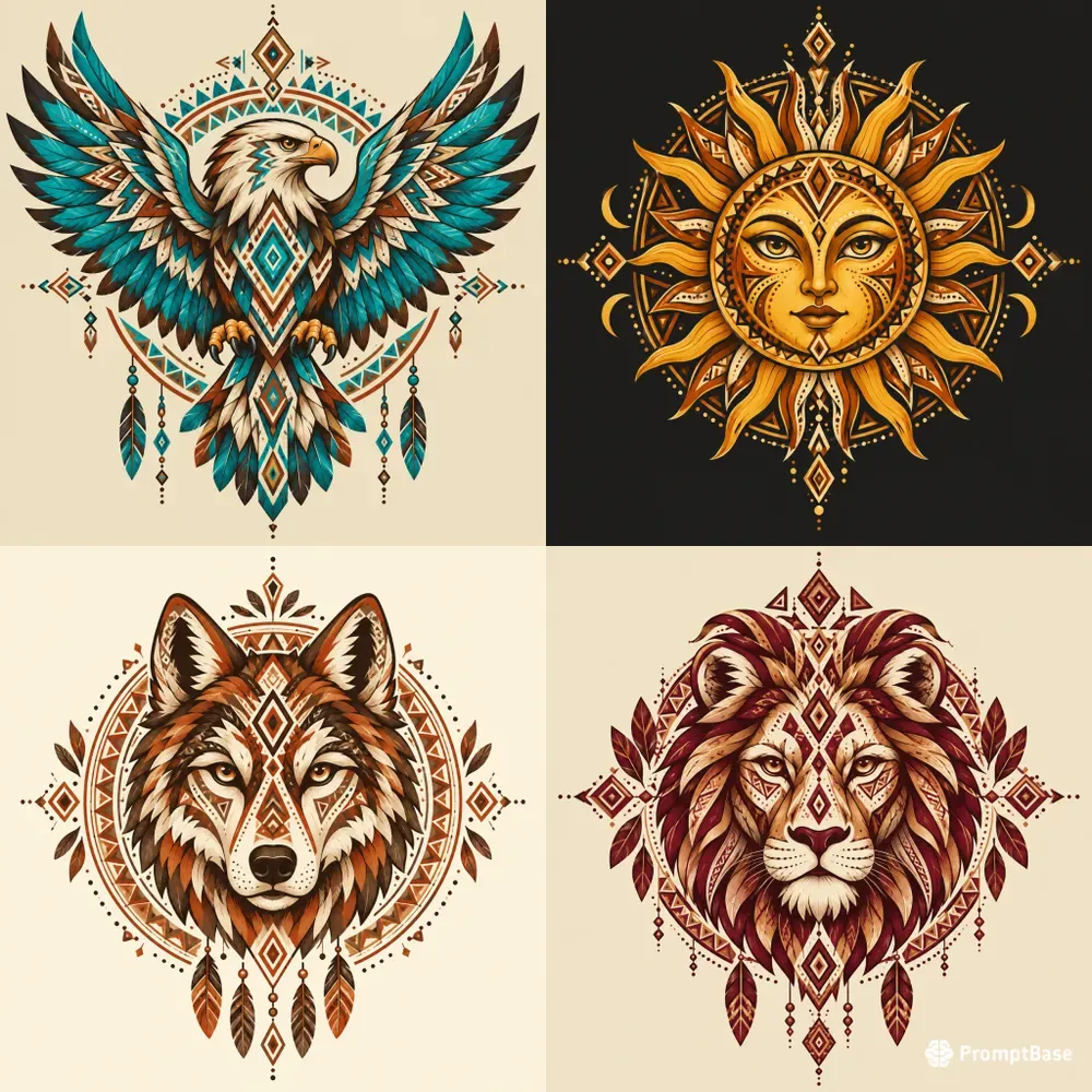 Tribal Boho Handcrafted Emblems
