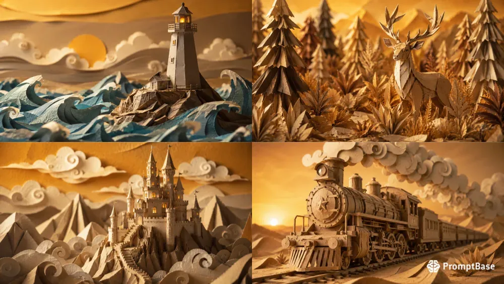 Surreal Kinetic Papercraft Engines