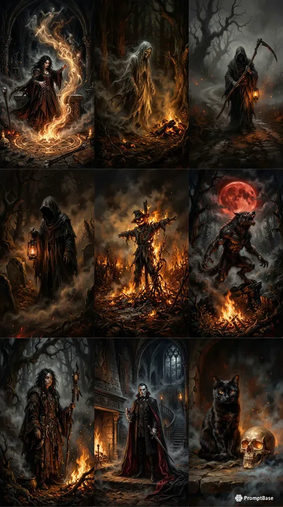 Halloween Spooky Dark Art Illustrations