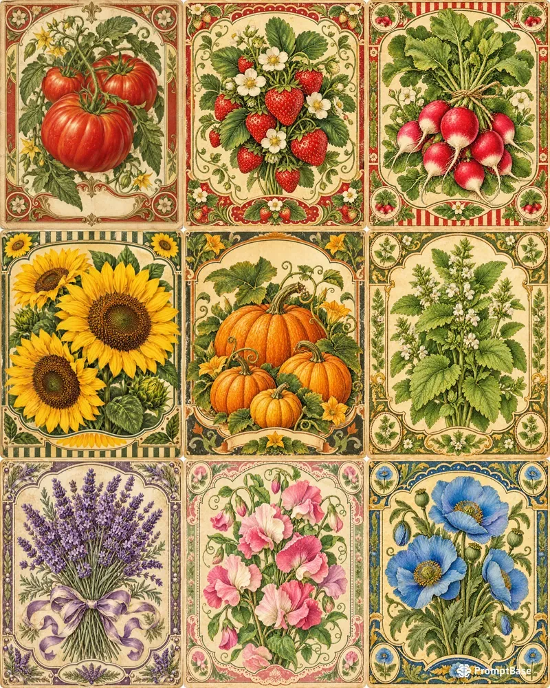 Heirloom Seed Packet Art