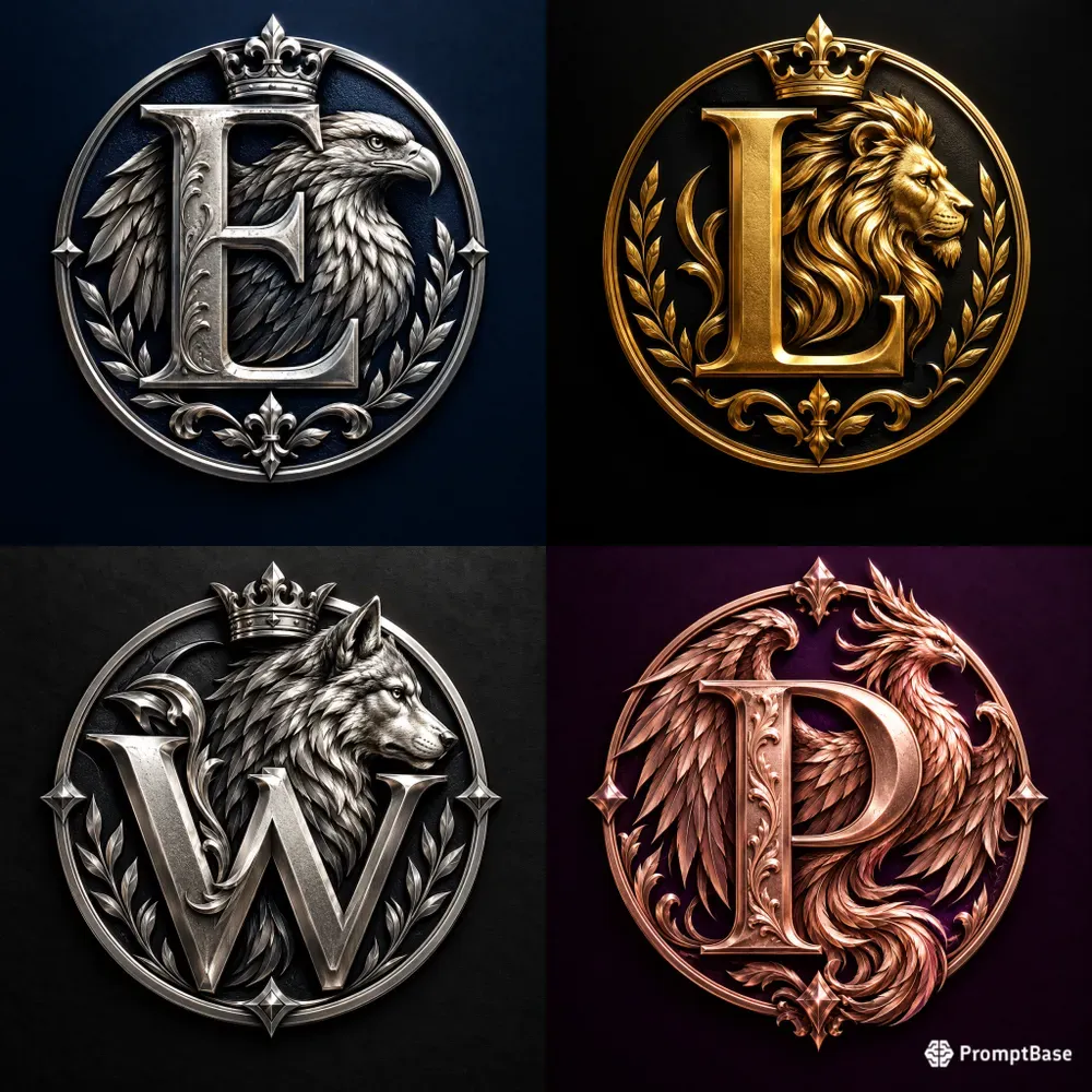Luxury 3D Embossed Medallion Logos
