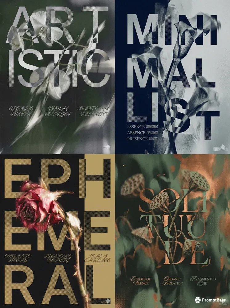 Avantgarde Typoart Floral Posters