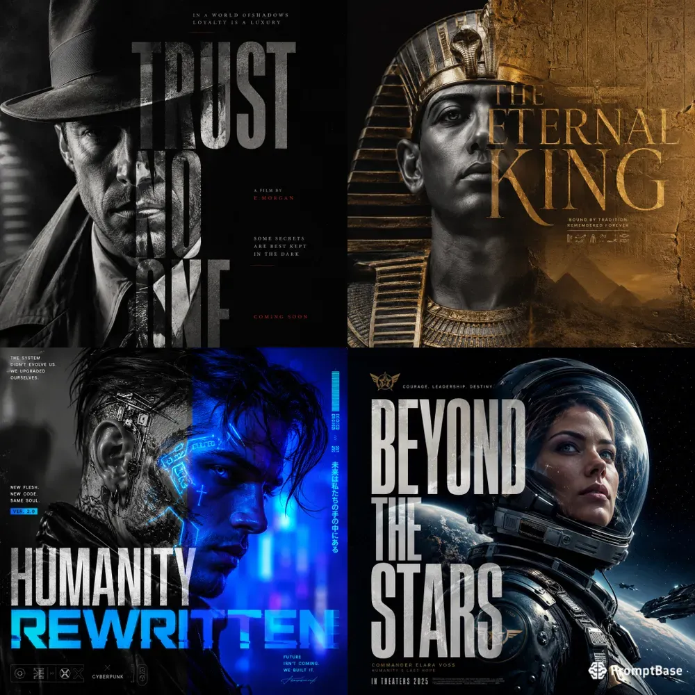 Cinematic Split Portrait Typographies