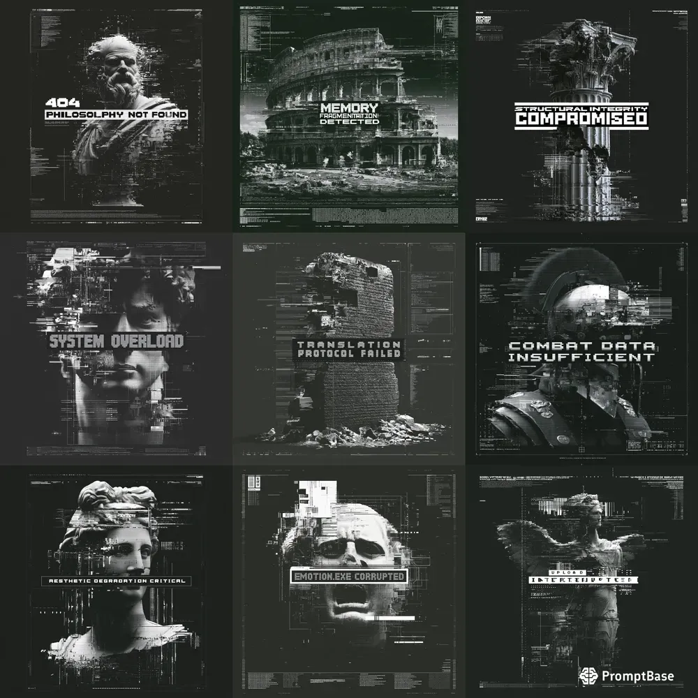 Cyberpunk Hud Glitch Classical Art