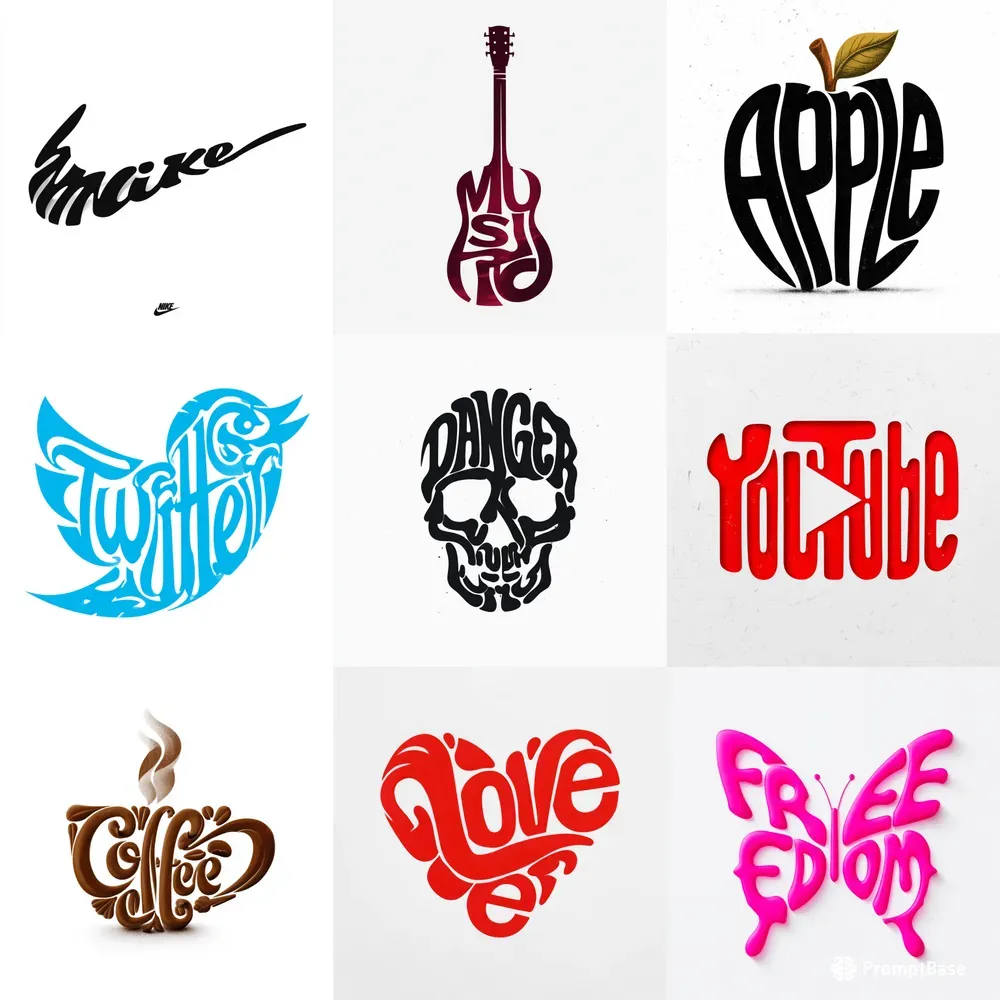 Typographic Shape Illustrations