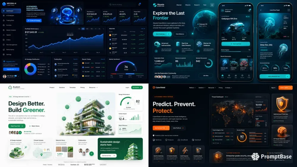 Sleek Saas Landing Page UI UX Designs