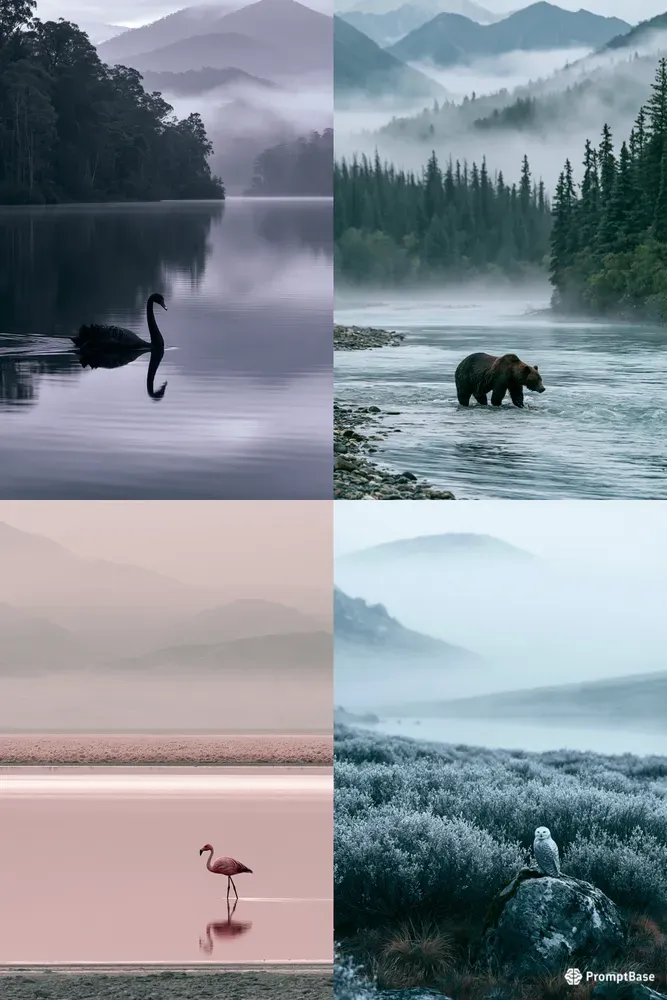 Zen Minimalist Wildlife Landscapes