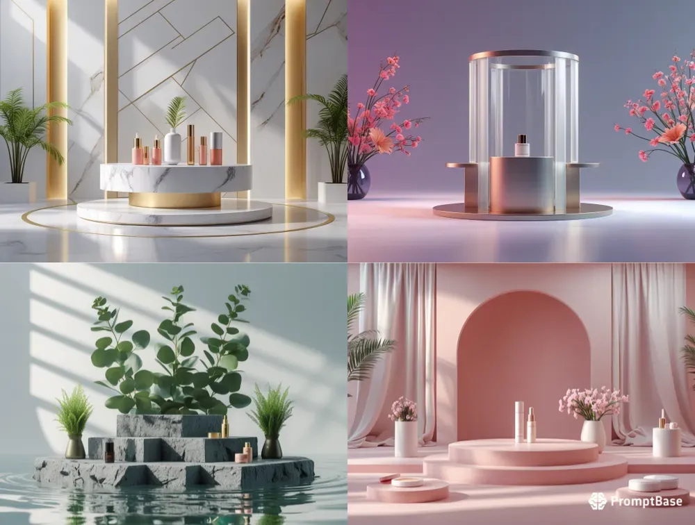 3D Luxury Product Display Podiums