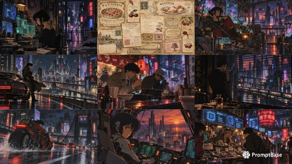 90s Retro Anime Cyberpunk Film Stills