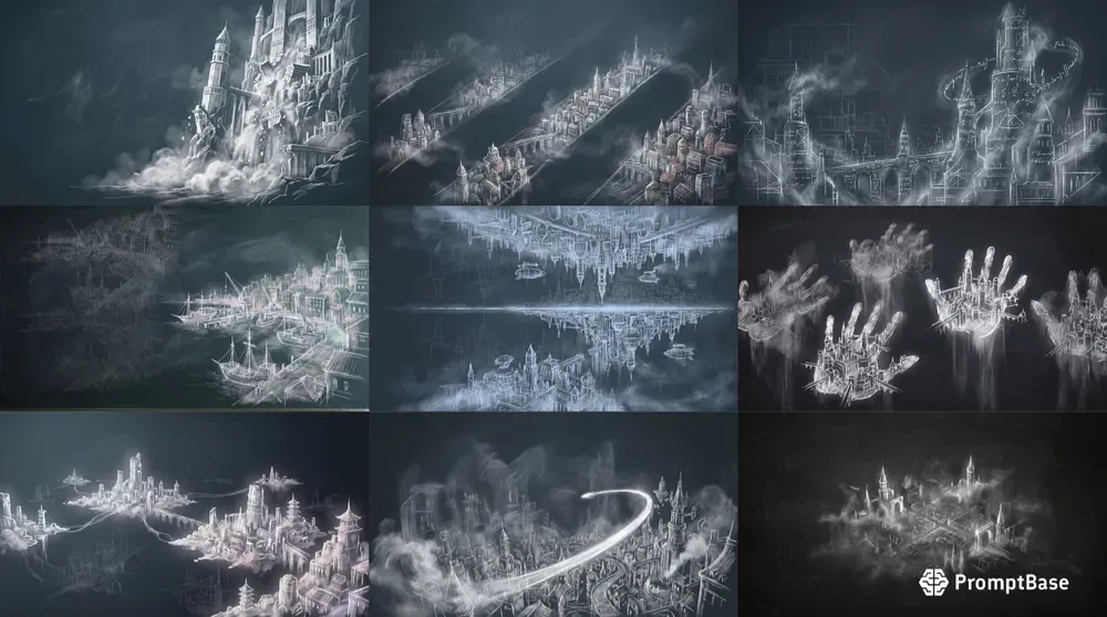 Erased City Anime Chalk Landscapes