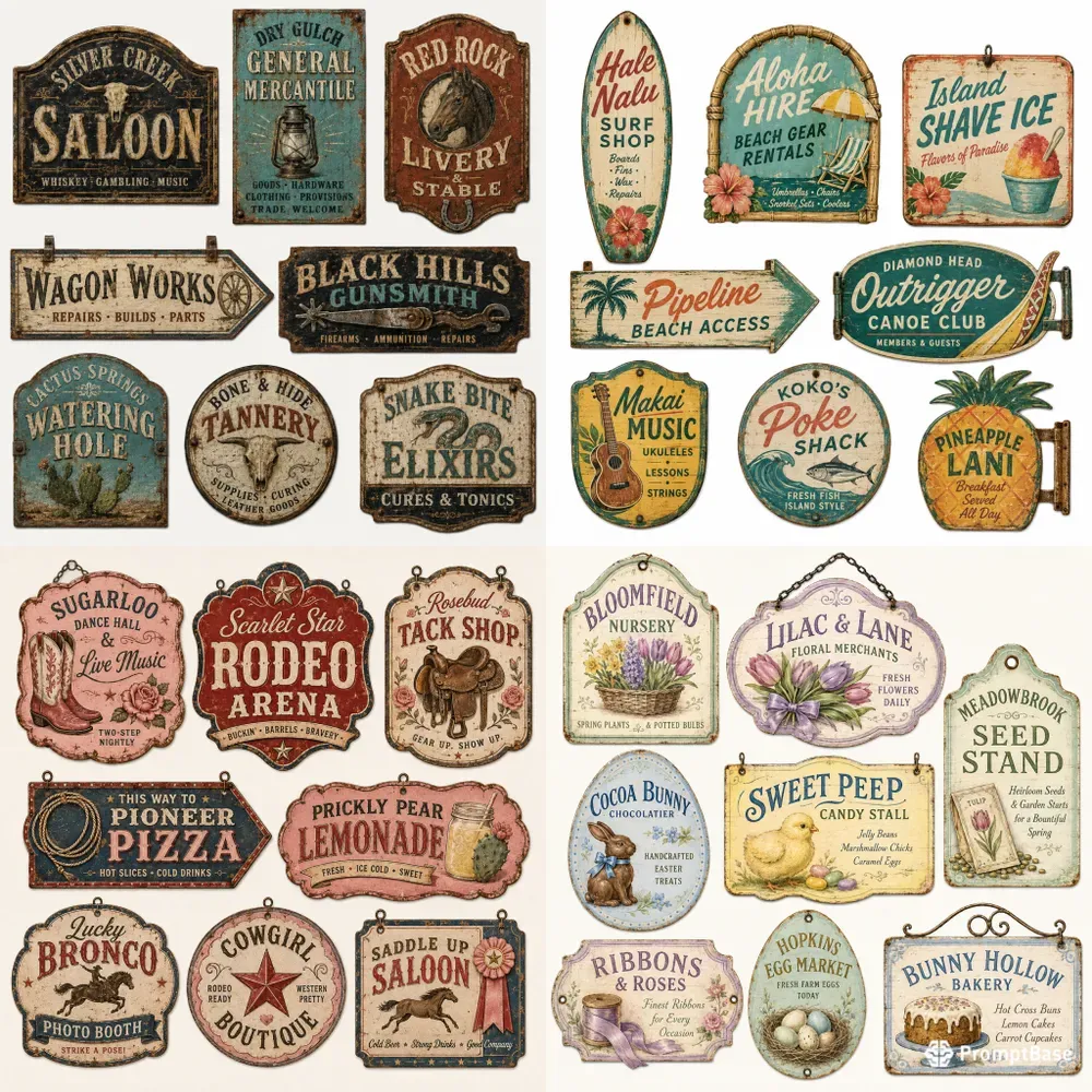 Advertising Sign Ephemera Sheets