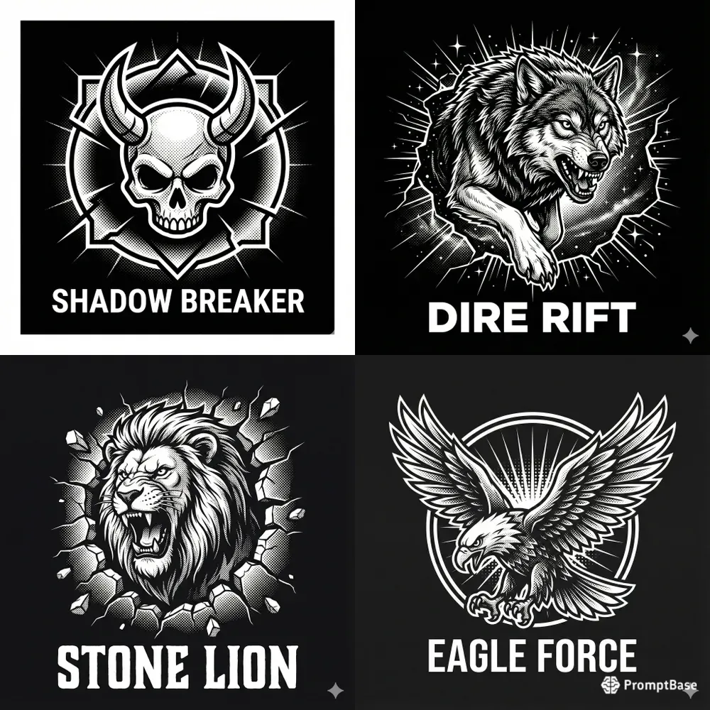 Monochrome Line Art Logos
