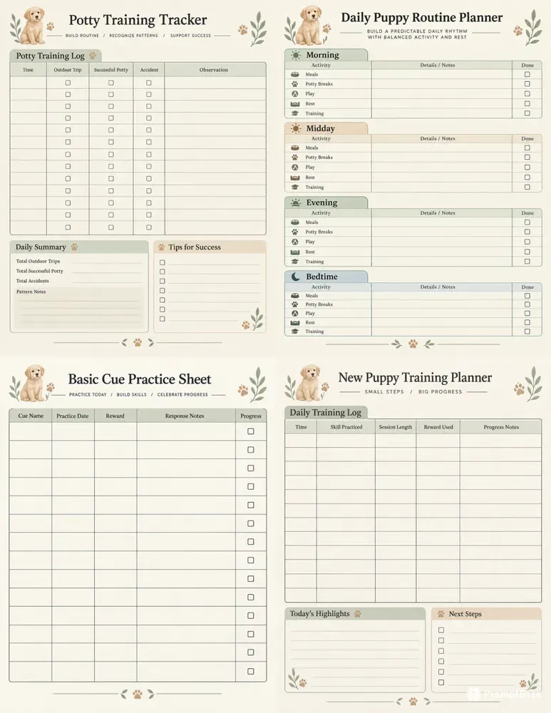 New Puppy Training Planner Printables