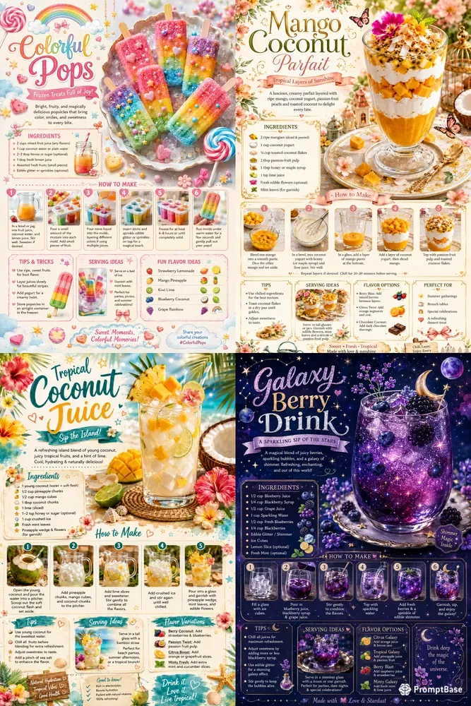 Whimsical Recipe Infographics