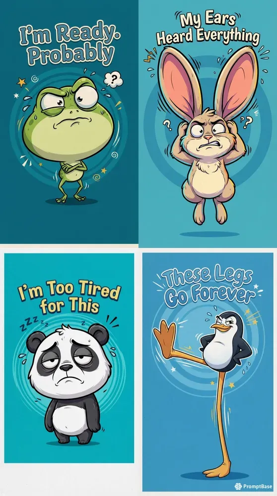 Funny Distorted Animal Posters