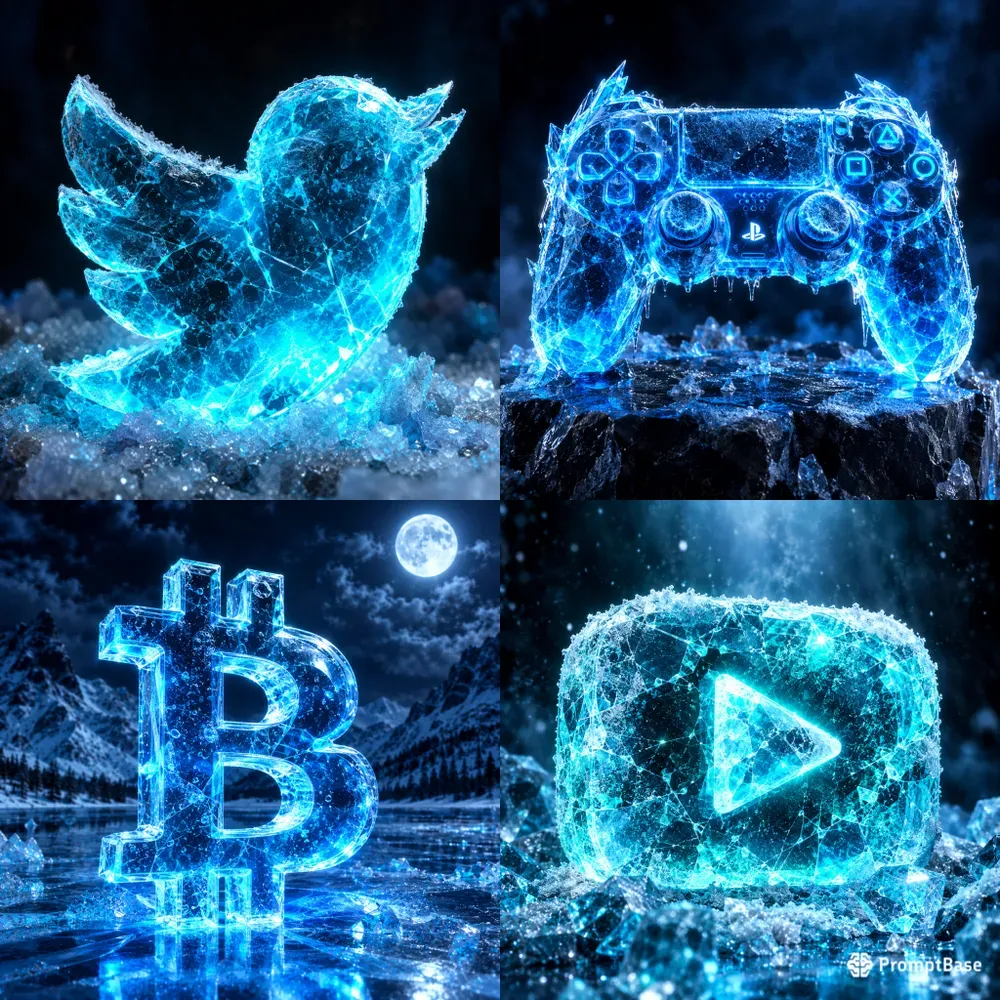 3D Ice Sculpted Logo Renders