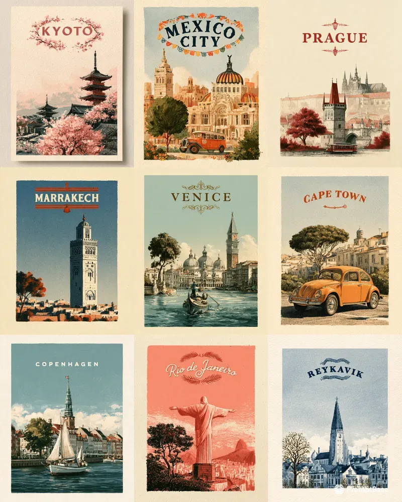 Pastel City Postcard Illustrators