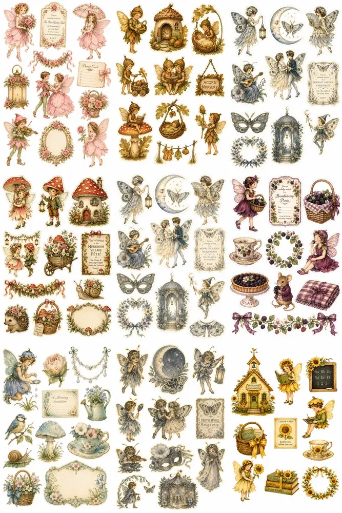 Flower Fairy Junk Journal Sheets