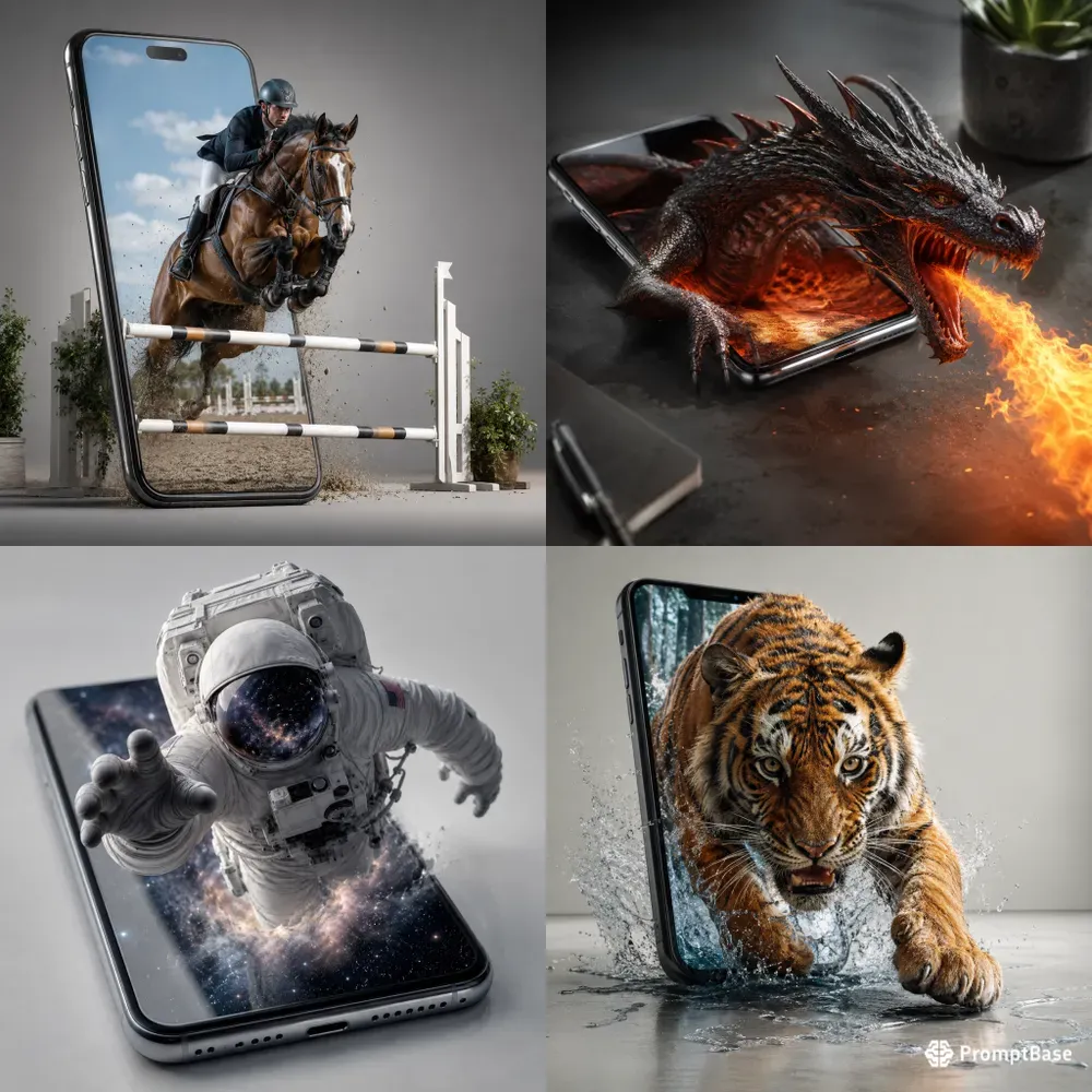 Subjects Breaking Out Of Smartphones