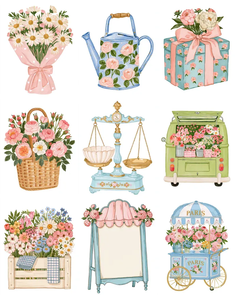 Fresh Off The Market Flower Cliparts