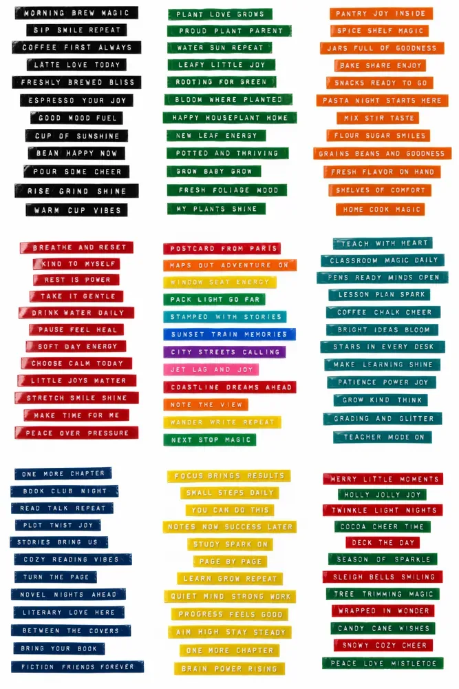 Retro Label Tape Quote Strips
