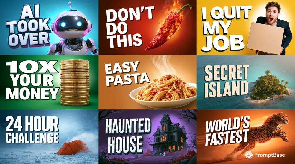 Big Text YouTube Thumbnail Designs