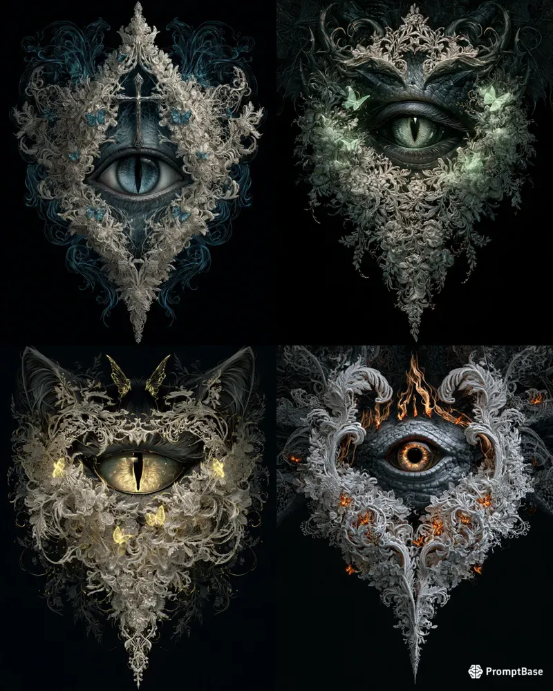 Occult Lace Eye Vector Graphic Art