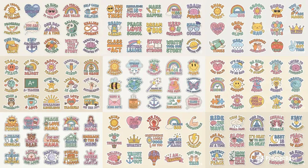 Retro Sticker Svg Bundles