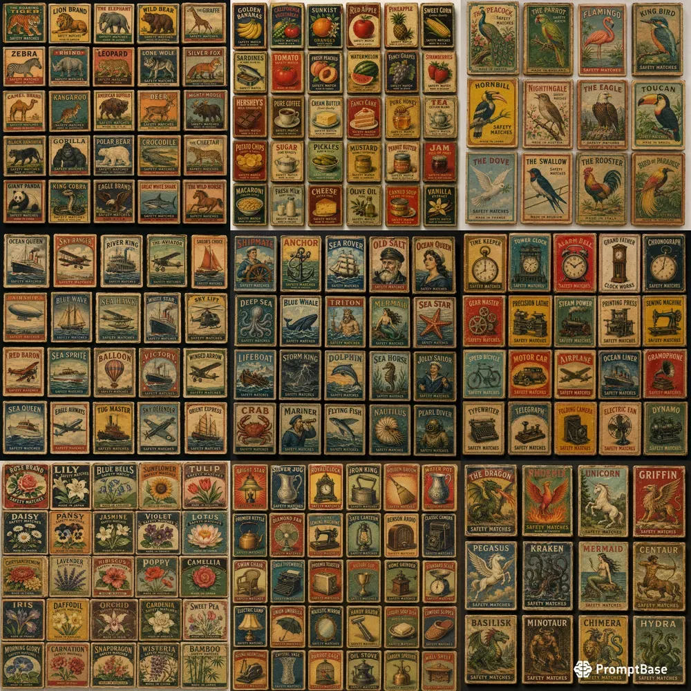 Antique Matchbox Label Collections