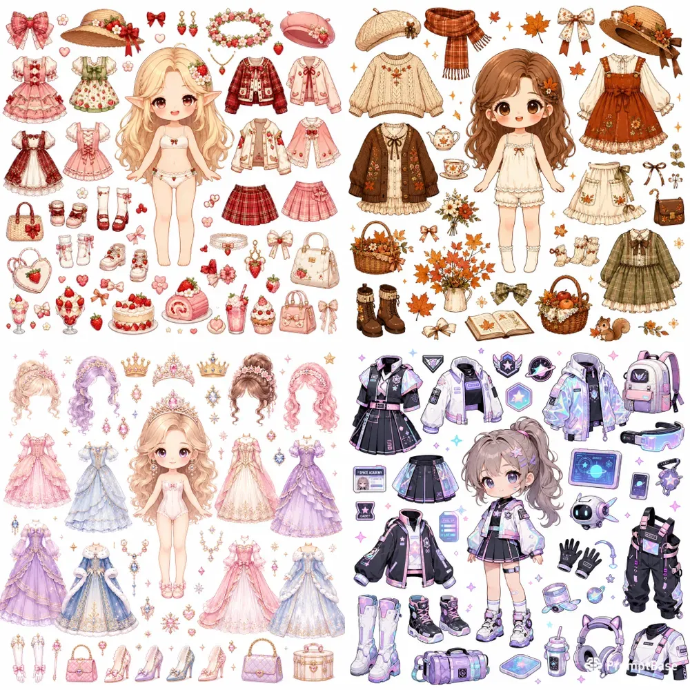 Cute Chibi Dressup Character Packs
