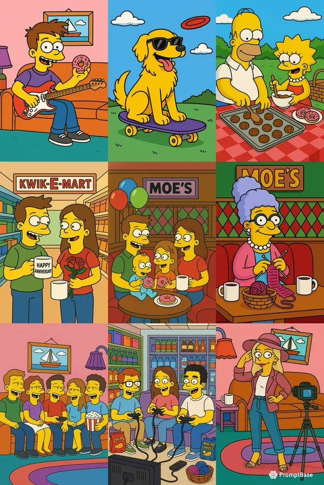 Simpsons Style Custom Cartoon Illustrations