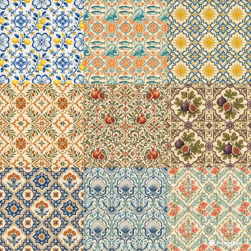 Mediterranean Tile Seamless Patterns