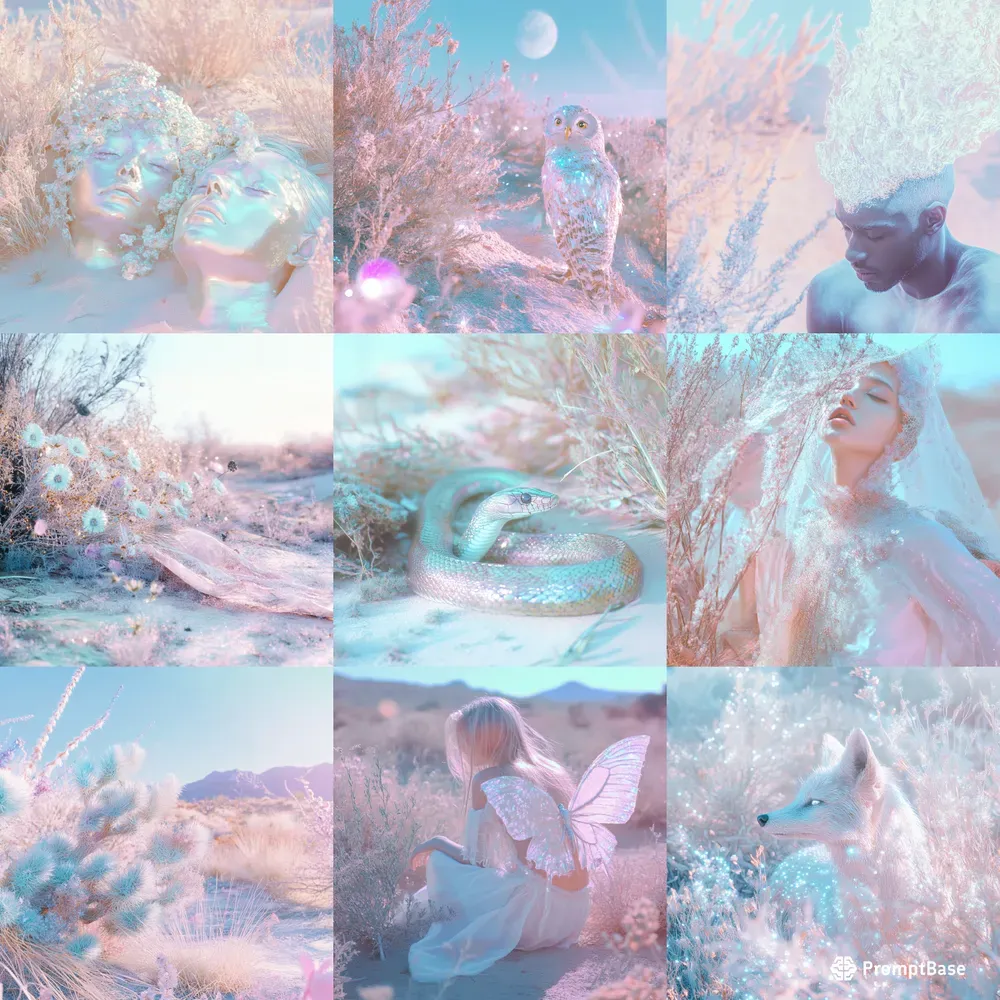 Iridescent Desert Dreamcore Style