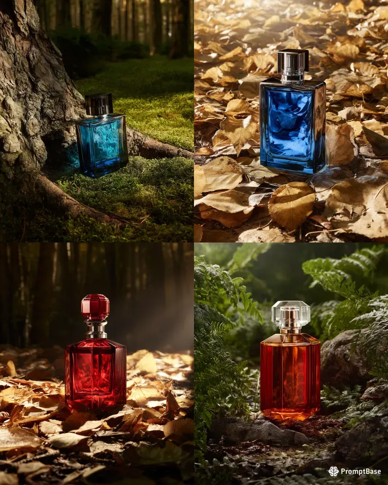 Forest Fragrance Bottle Scenes