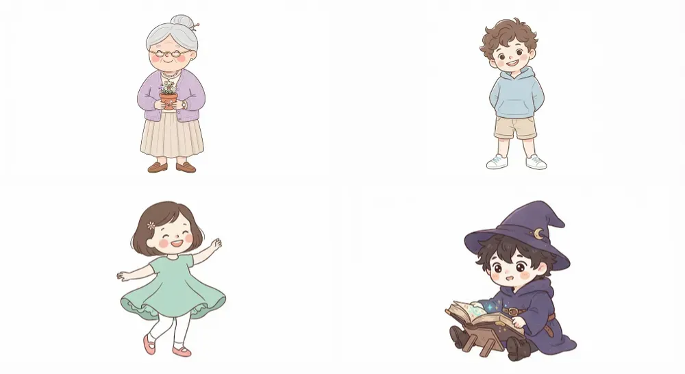 Cute Minimalist Storybook Characters