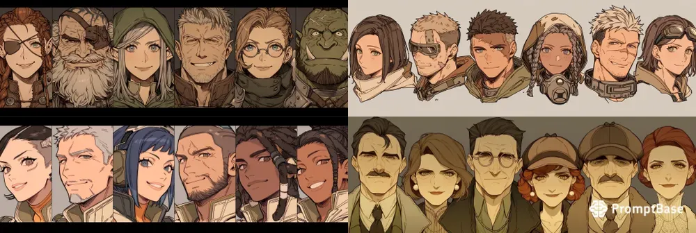 RPG Npc Portrait Rows 6 Sameworld Faces