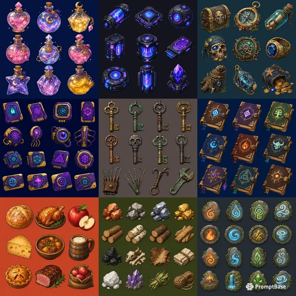 Handdrawn 2D Game Asset Pack Icons