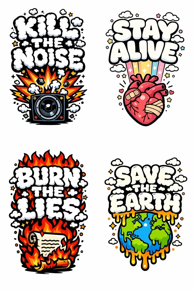 Bold Puffy Typography