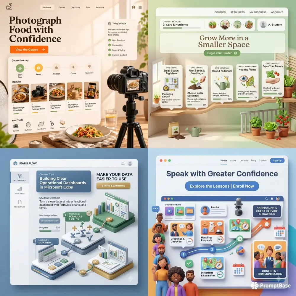 Course Creator 3D Enrollment Pages