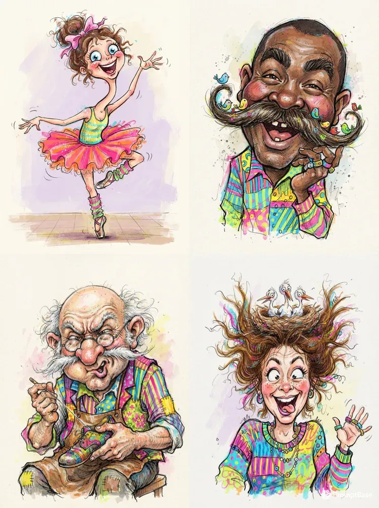 Whimsical Funny Caricatures