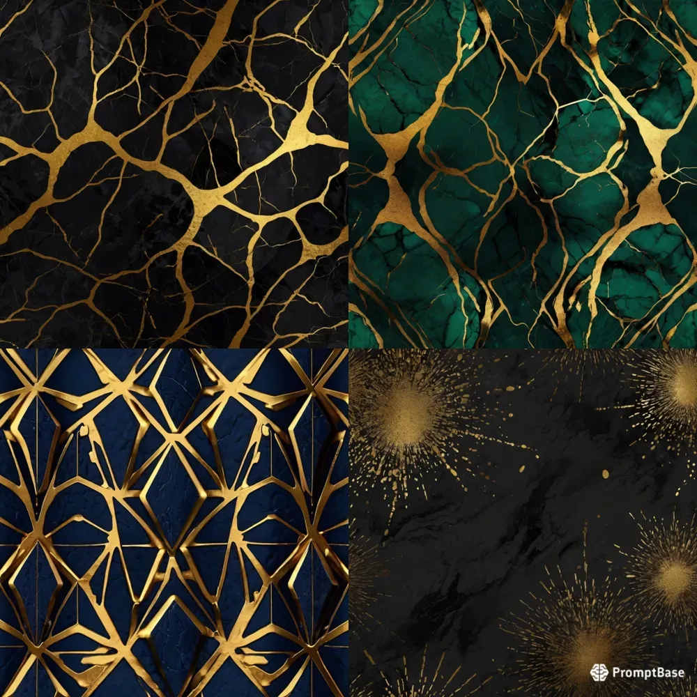 Luxurious Gold Marble Seamless Patterns