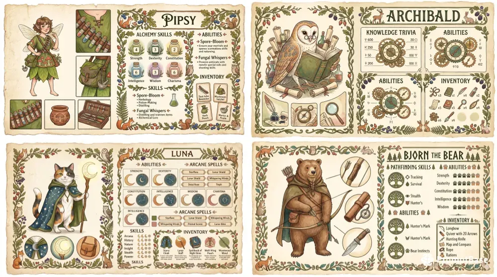 Neo Folk Character Sheets