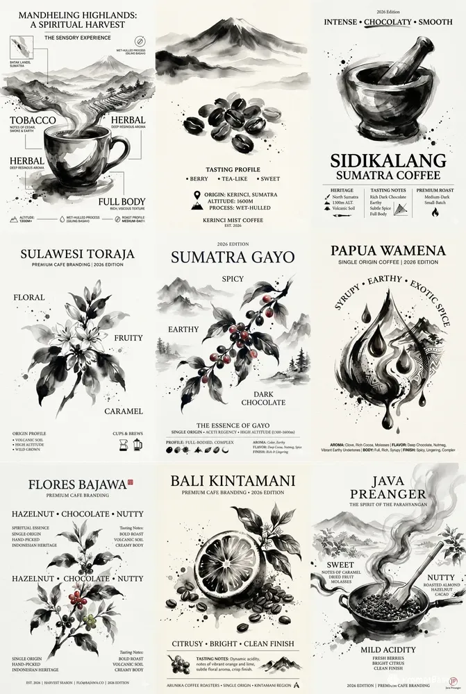 Artistic Coffee Flavor Profile Assets