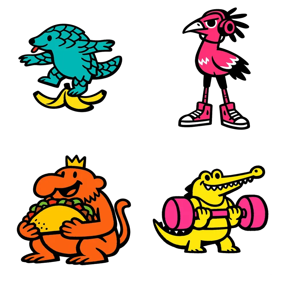 Playful Mascot Cartoon Vector Cliparts