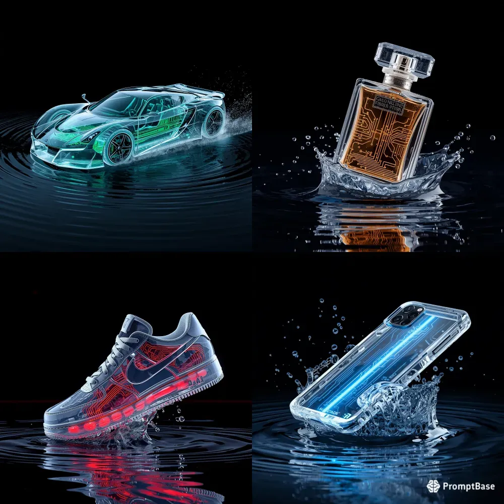 3D Crystal Neon Product Generator