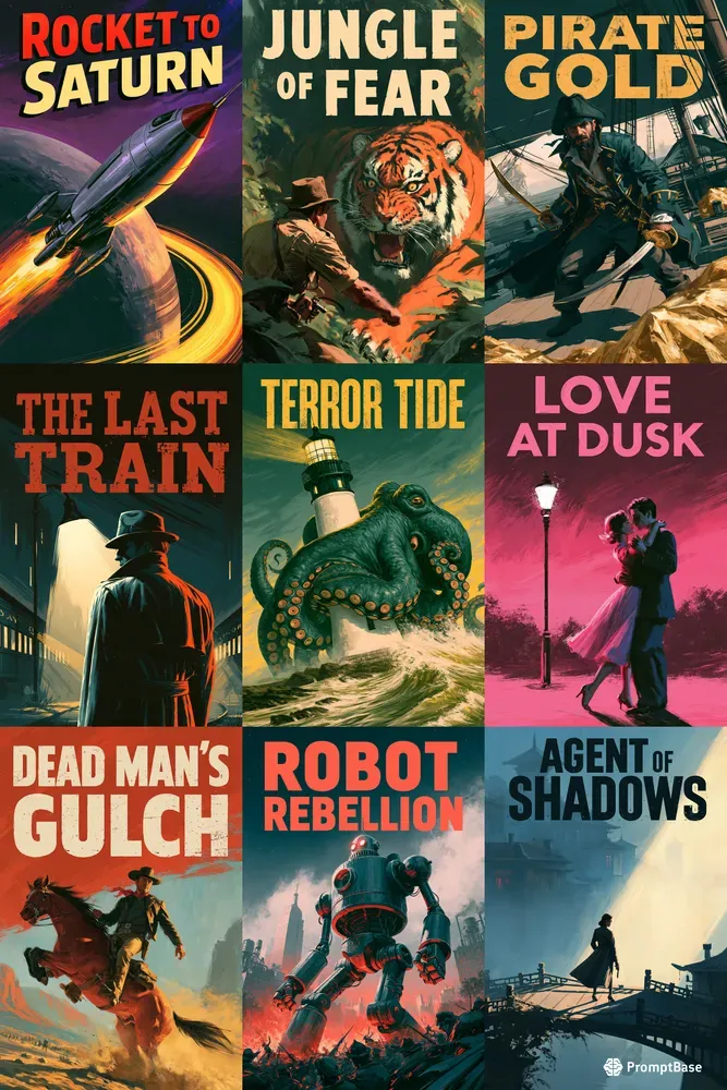 Vintage Pulp Book Cover Designs
