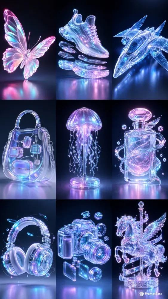 3D Translucent Futuristic Illustrations