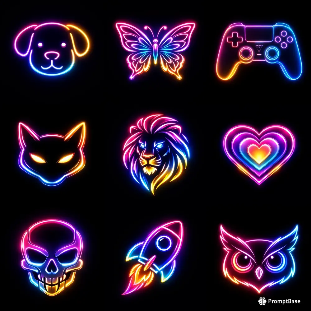 Vibrant 3D Neon Icon Generator